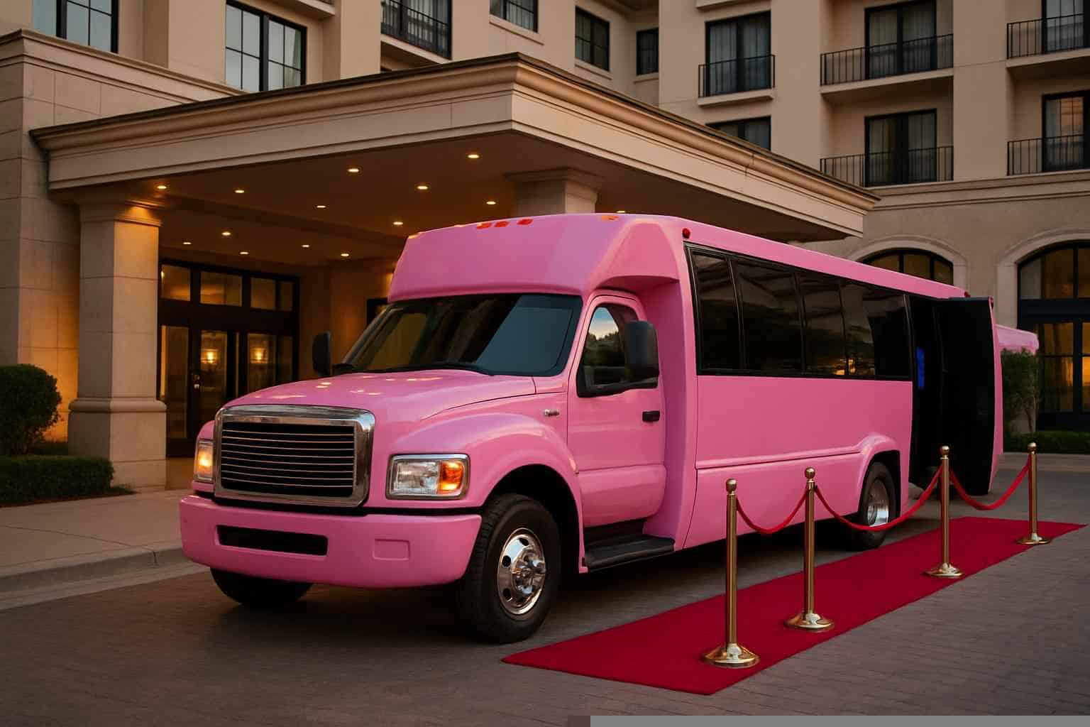 Addison Texas Pink Party Bus Rental