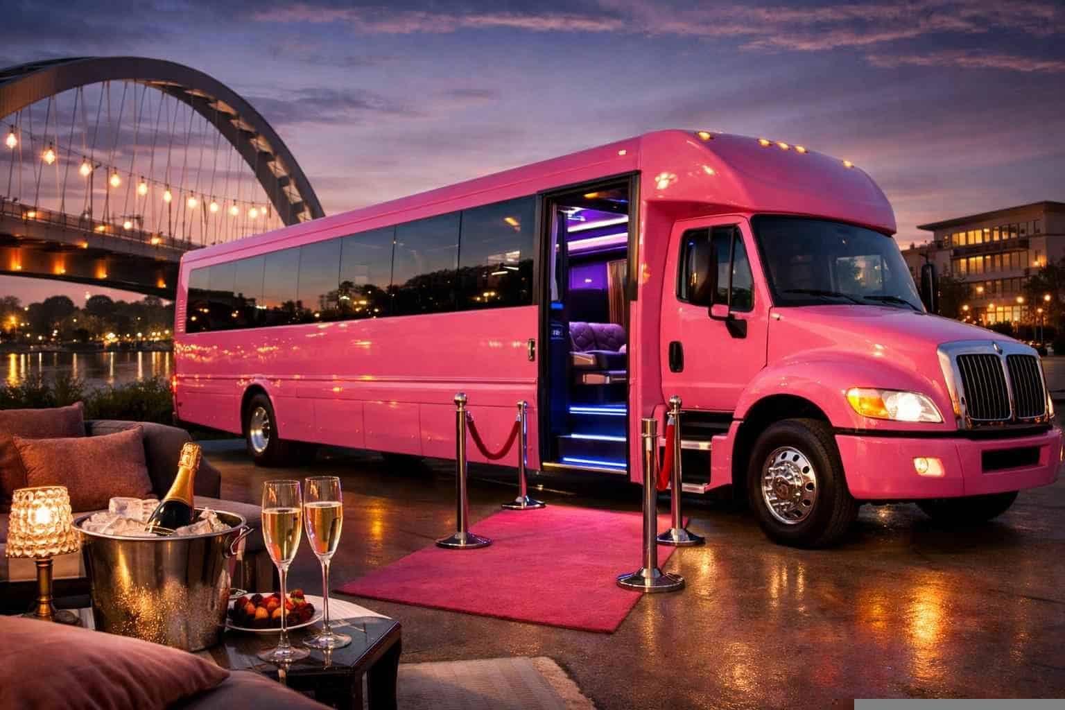 Allen Texas Pink Party Bus Rental