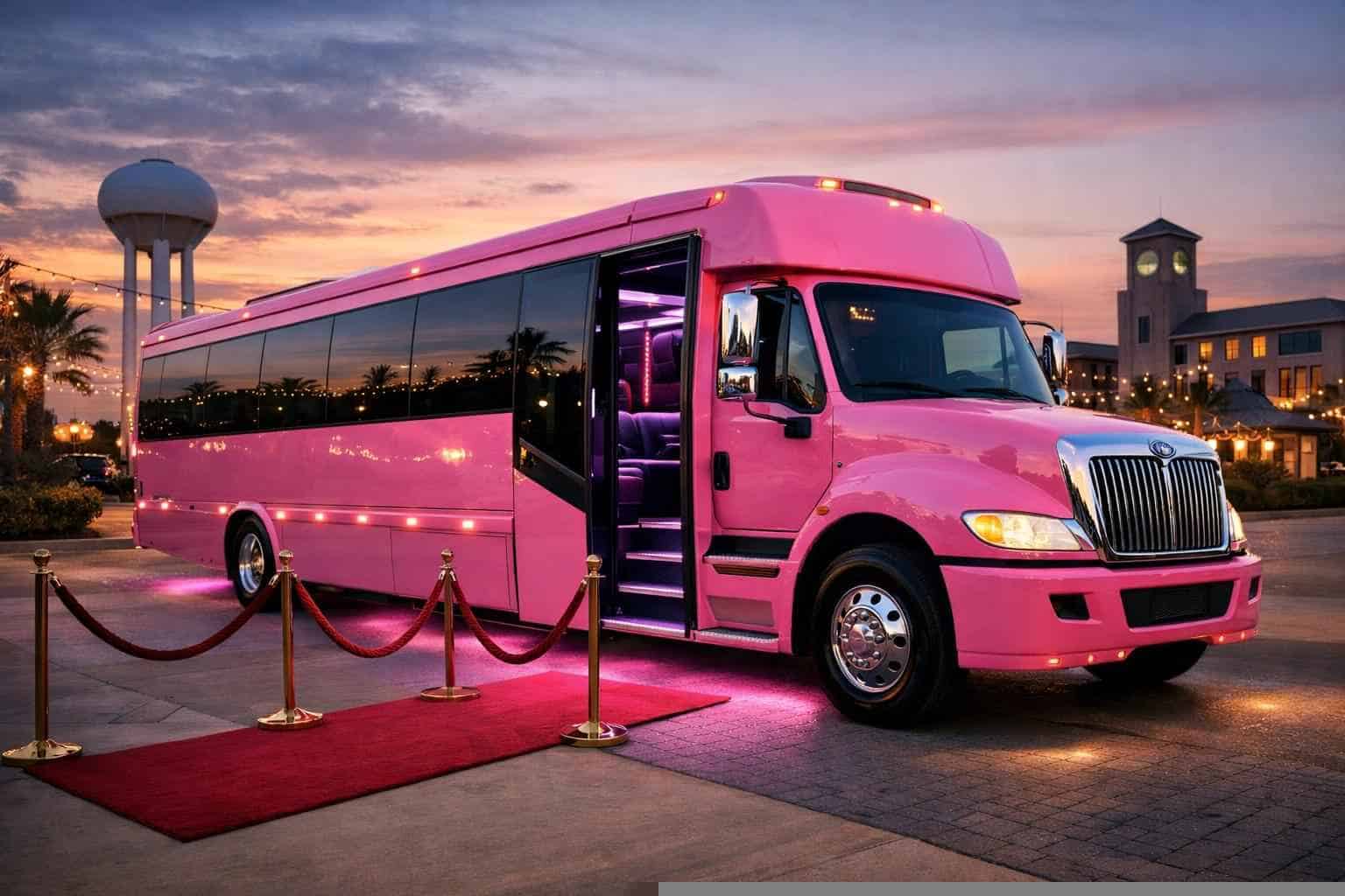 Best Pink Party Bus Rental in Allen Texas