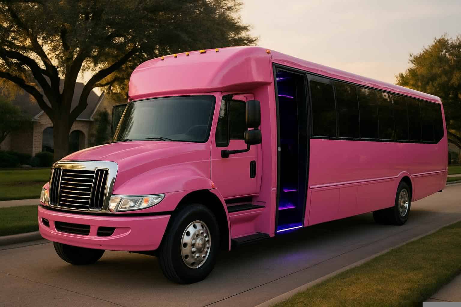 Best Pink Party Bus Rental in Carrollton Texas