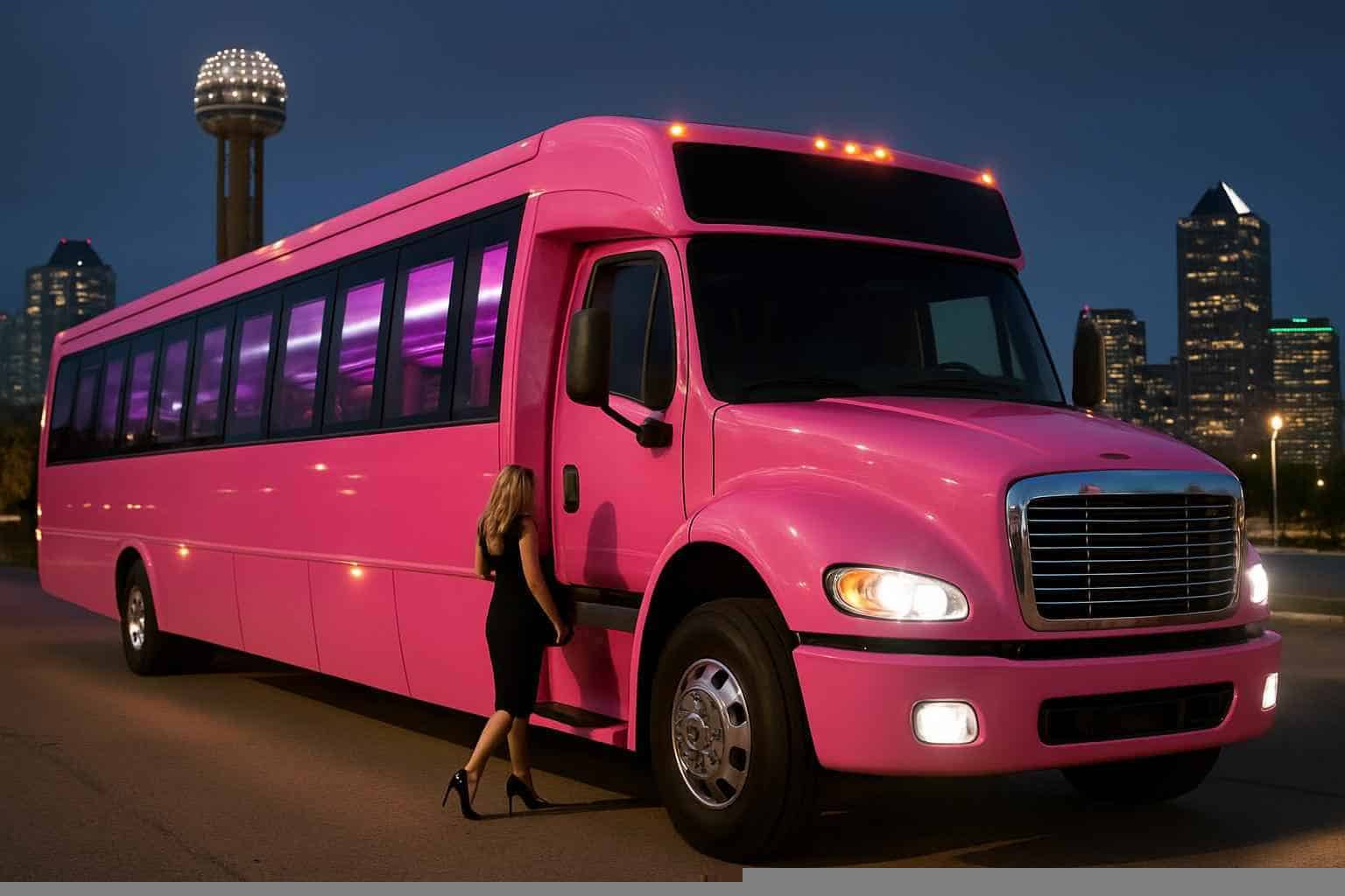 Best Pink Party Bus Rental in Dallas Texas