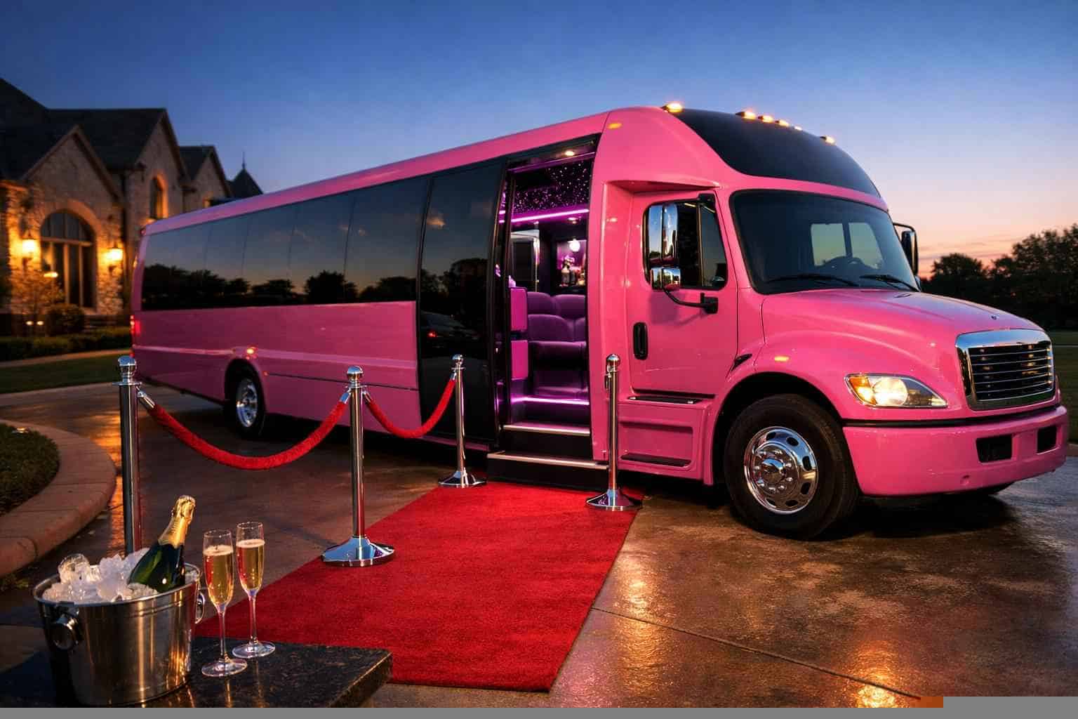 Best Pink Party Bus Rental in McKinney Texas