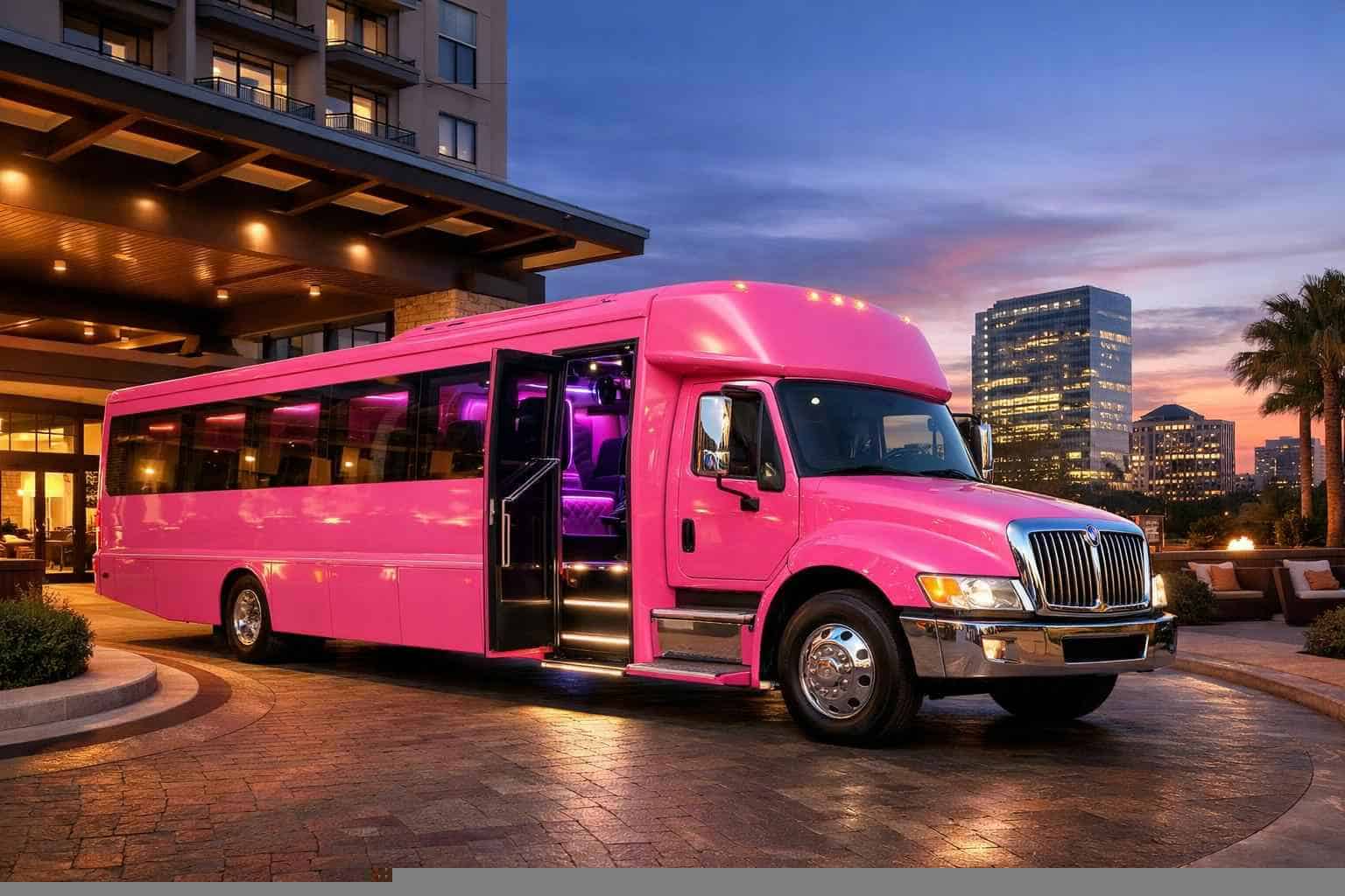Best Pink Party Bus Rental in Plano Texas