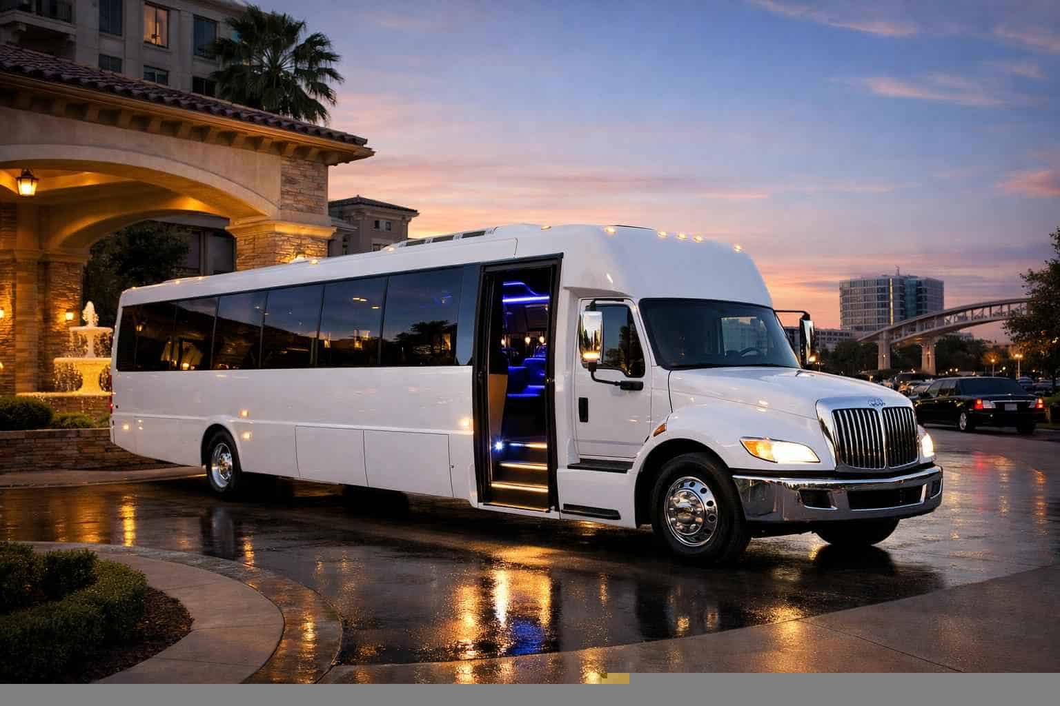 Best White Party Bus Rental in Allen Texas