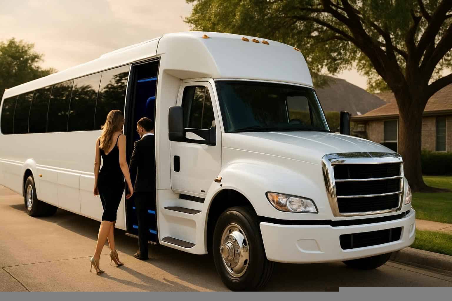 Best White Party Bus Rental in Farmers Branch Texas
