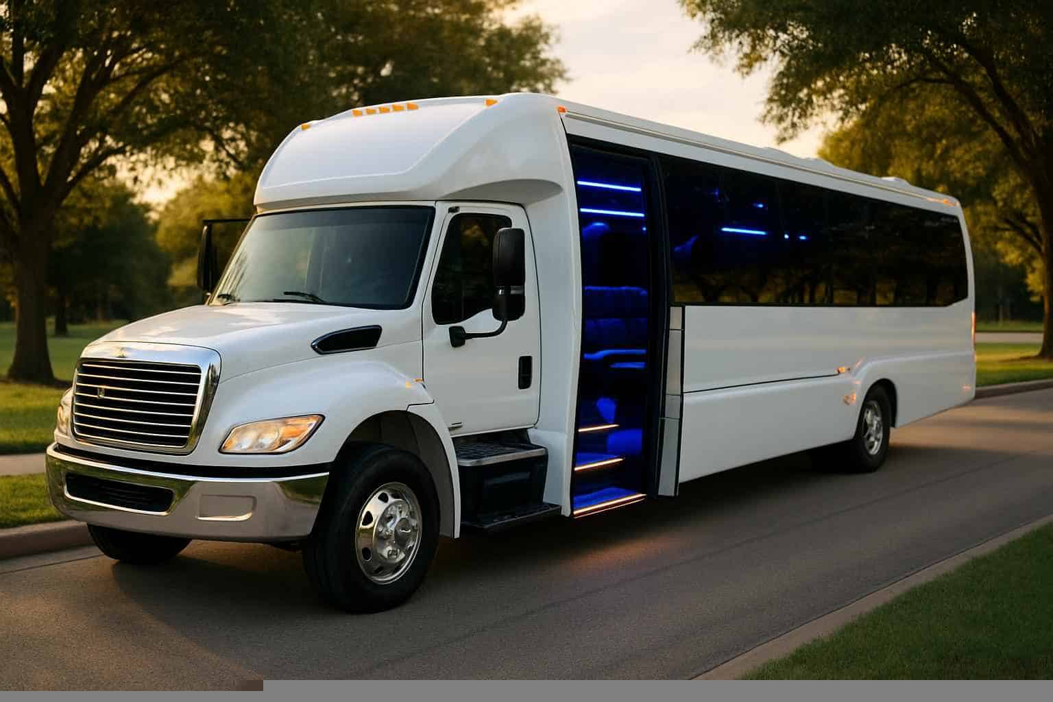 Best White Party Bus Rental in Flower Mound Texas
