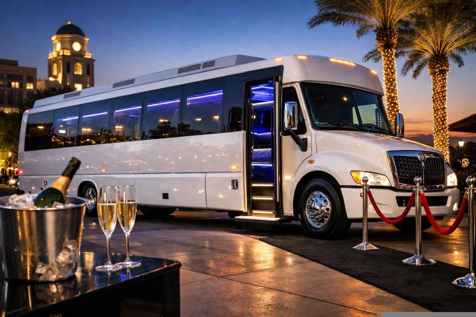 Best White Party Bus Rental in McKinney Texas
