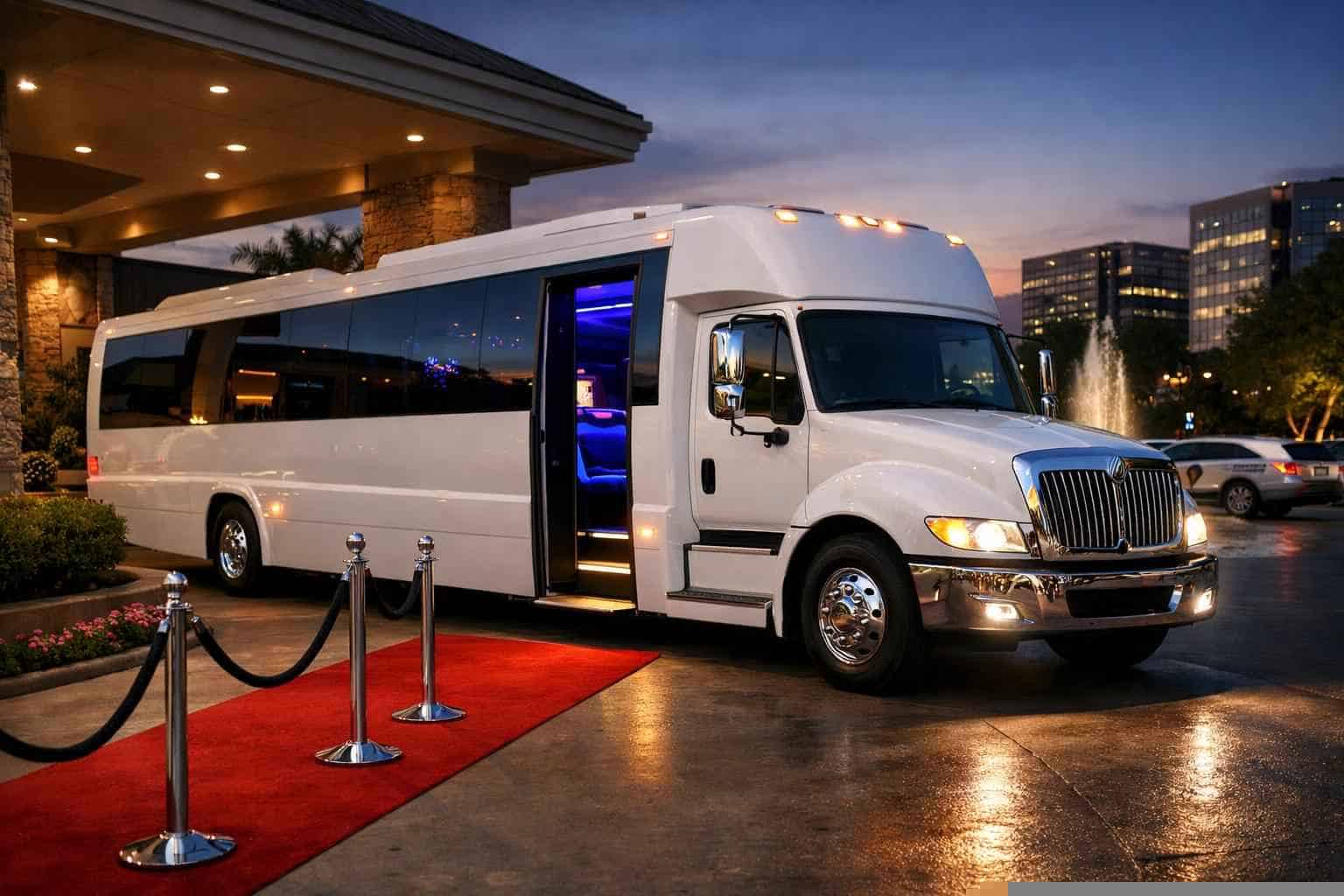 Best White Party Bus Rental in Plano Texas