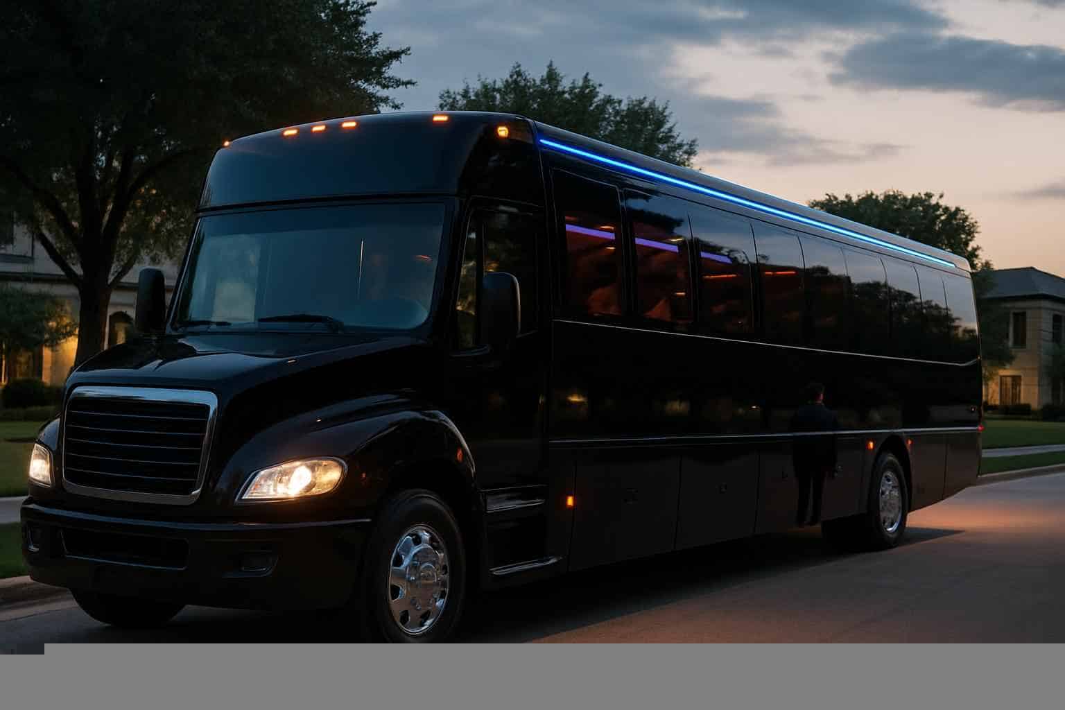 Black Party Bus Rental Near Me Farmers Branch TX