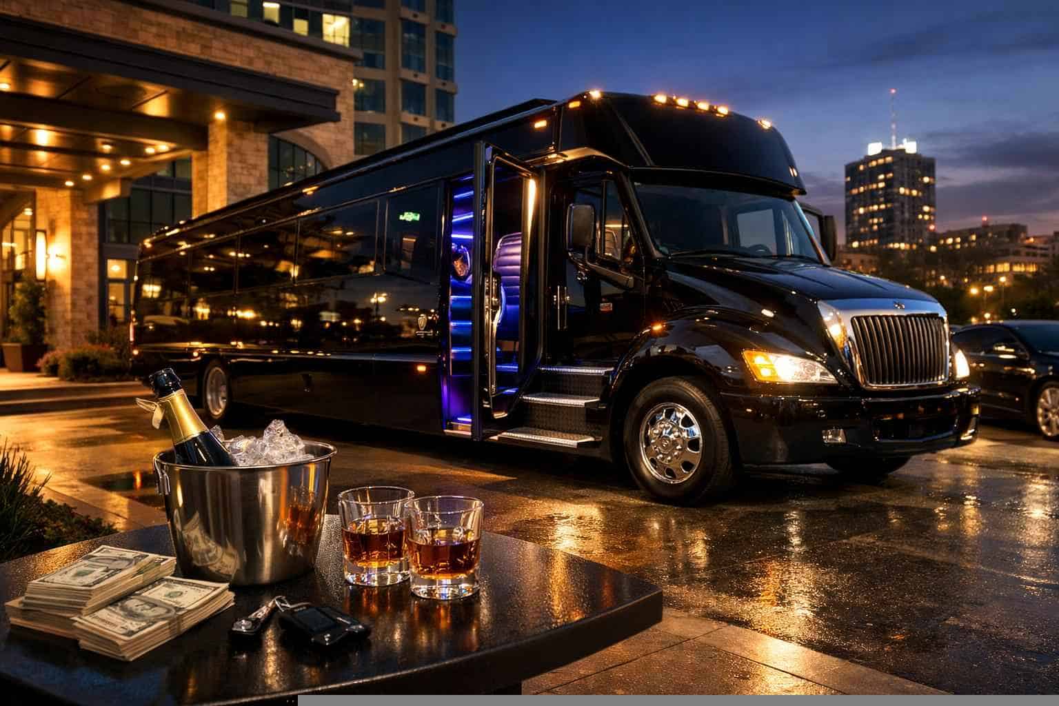 Black Party Bus Rental Prices in Allen TX