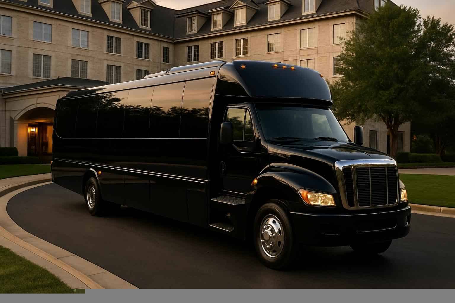 Black Party Bus Rental Prices in Flower Mound TX