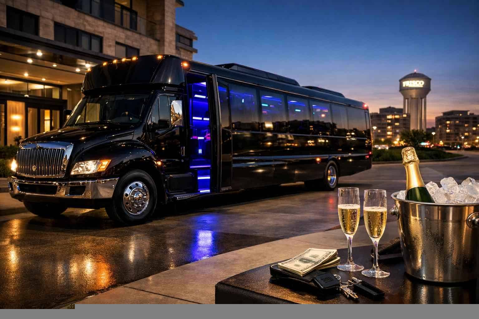 Black Party Bus Rental Prices in Frisco TX