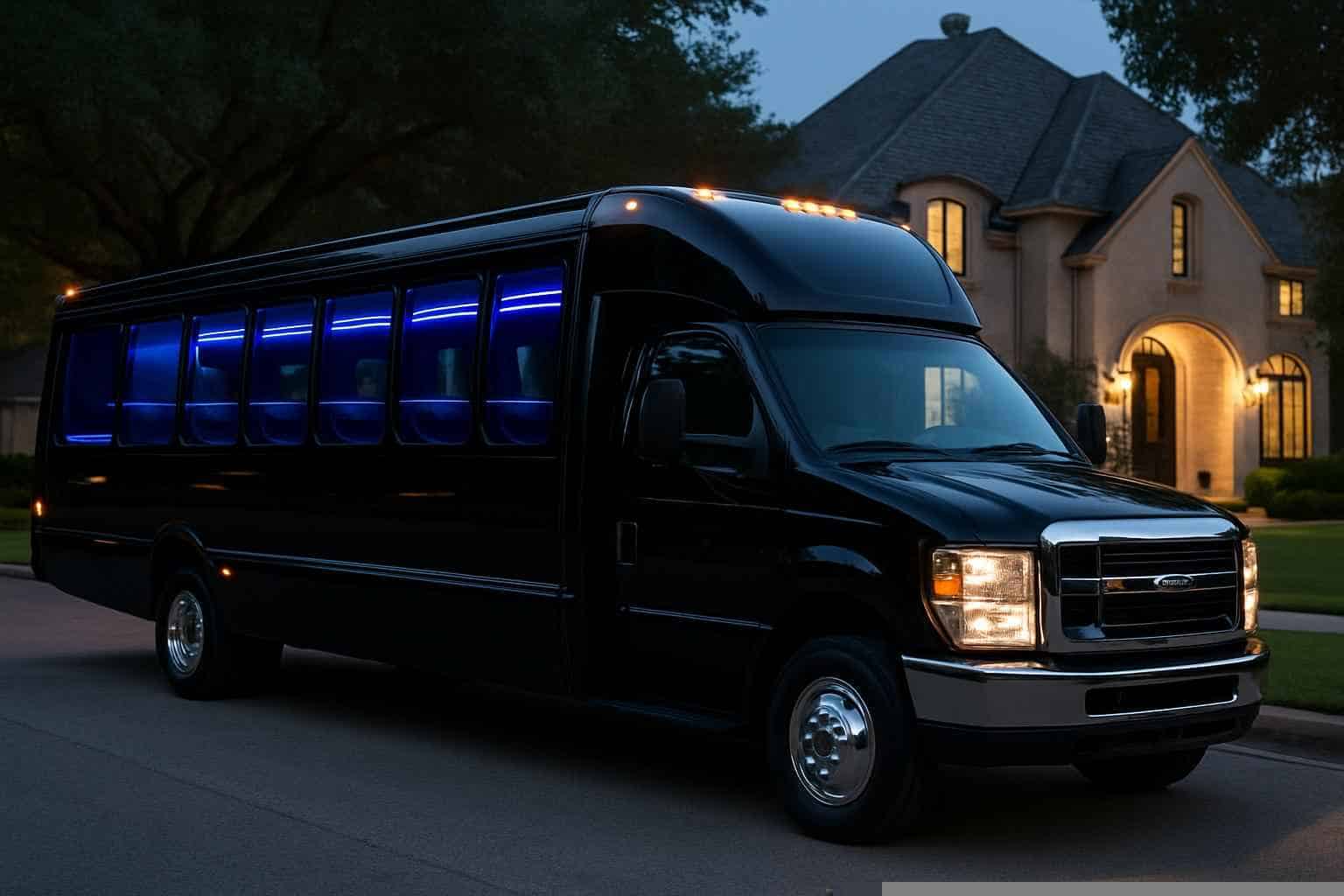 Black Party Bus Rental Prices in Highland Park TX