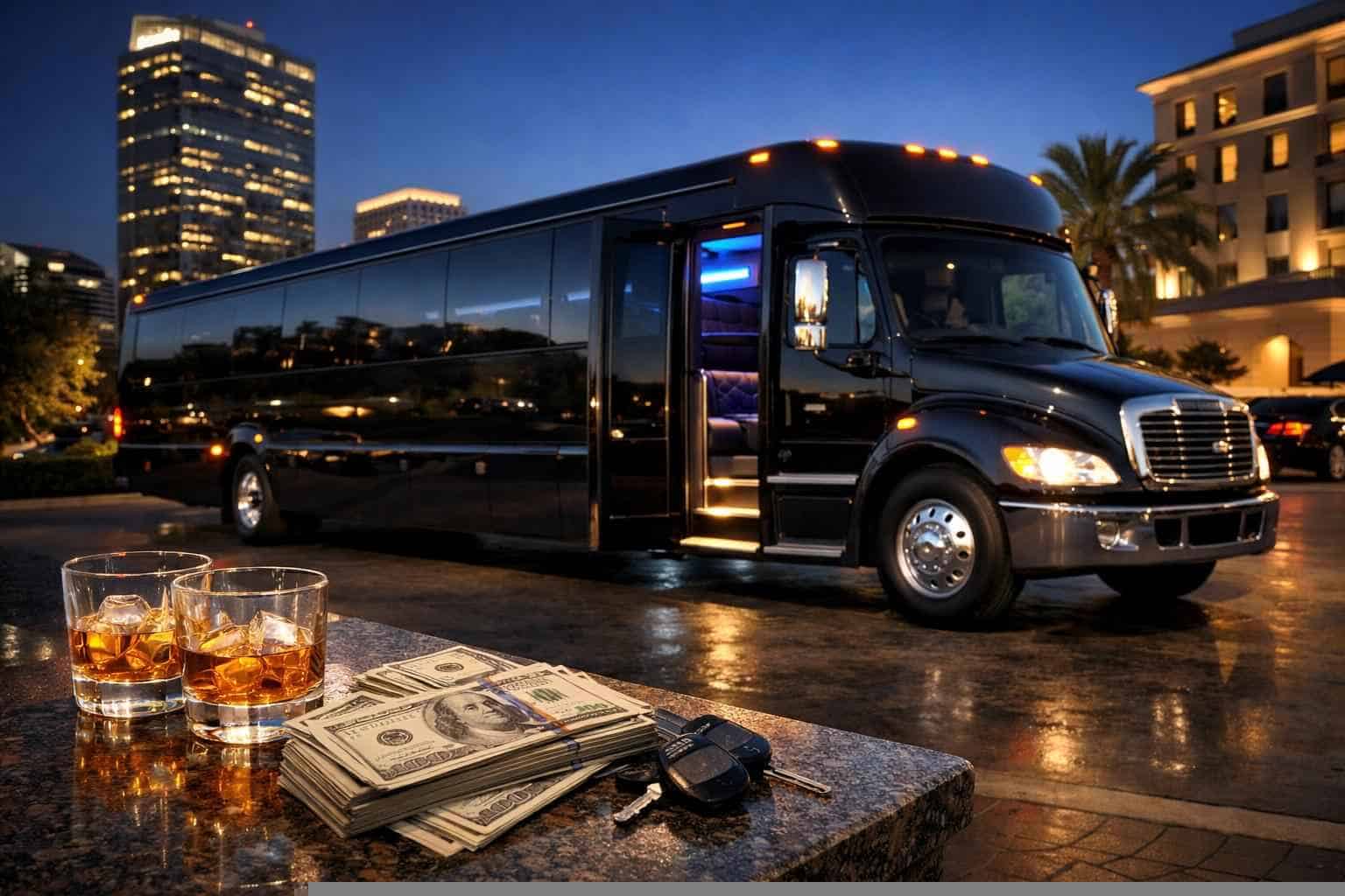 Black Party Bus Rental Prices in Plano TX