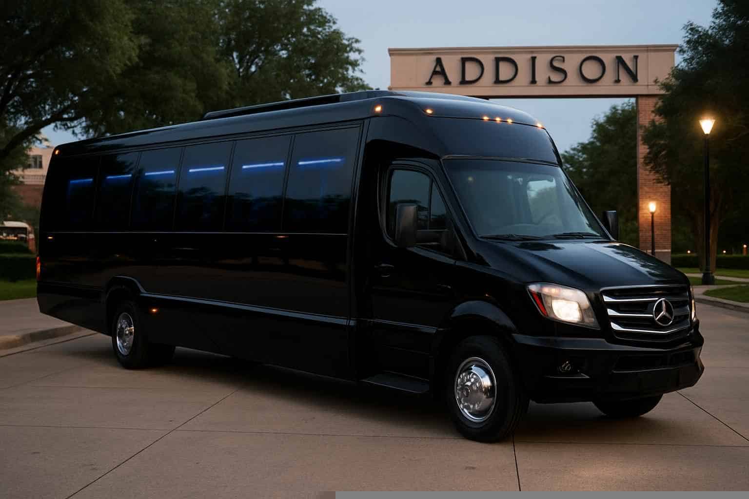 Black Party Bus Rental Services in Addison Texas