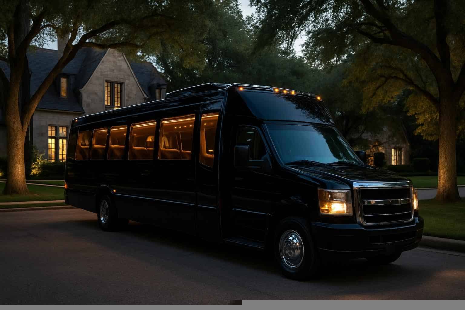 Black Party Buses in Highland Park Texas