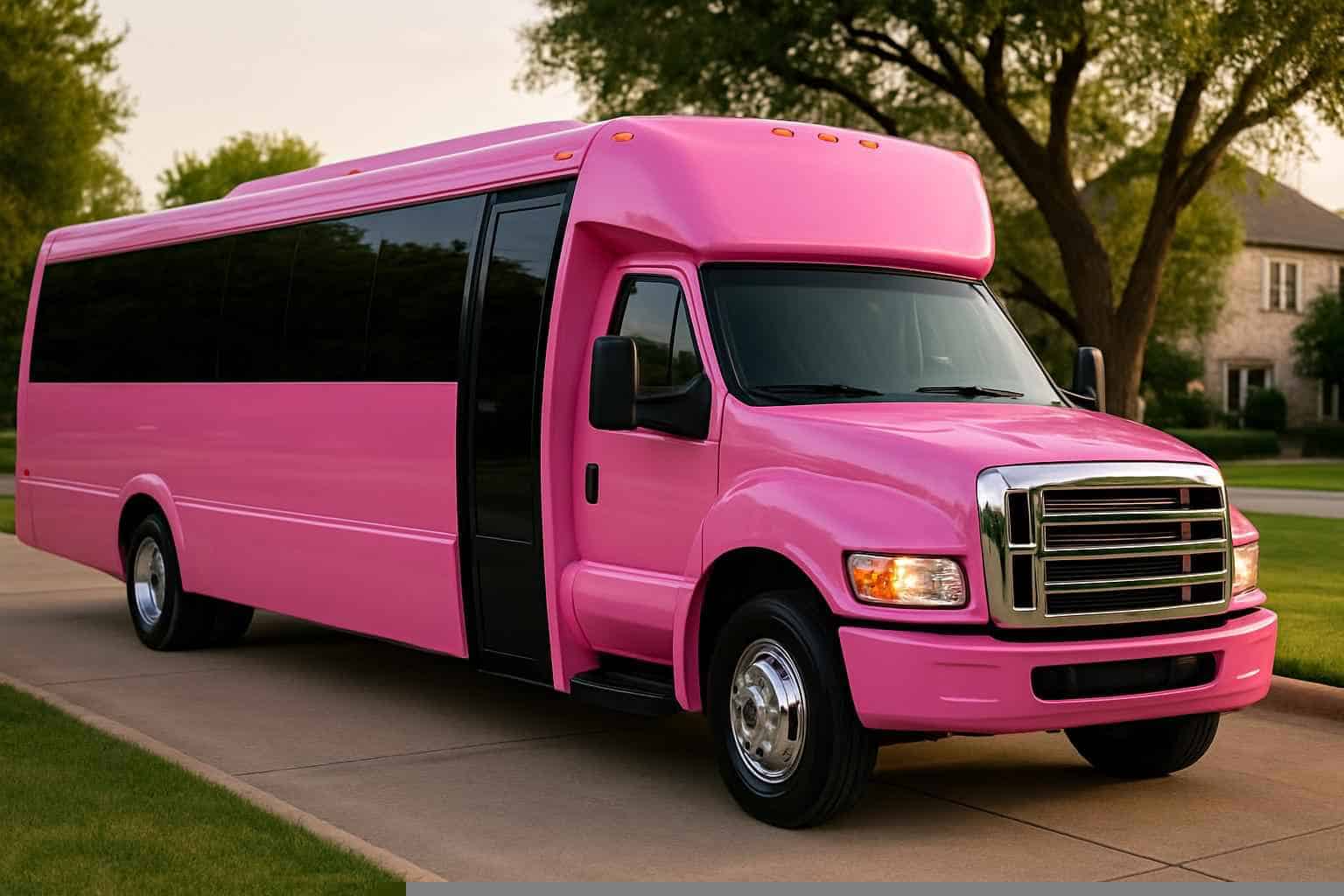 Coppell Texas Pink Party Bus Rental