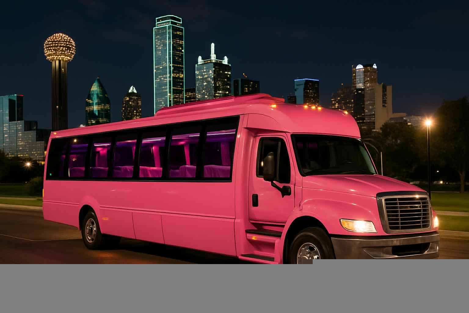 Dallas Texas Pink Party Bus Rental