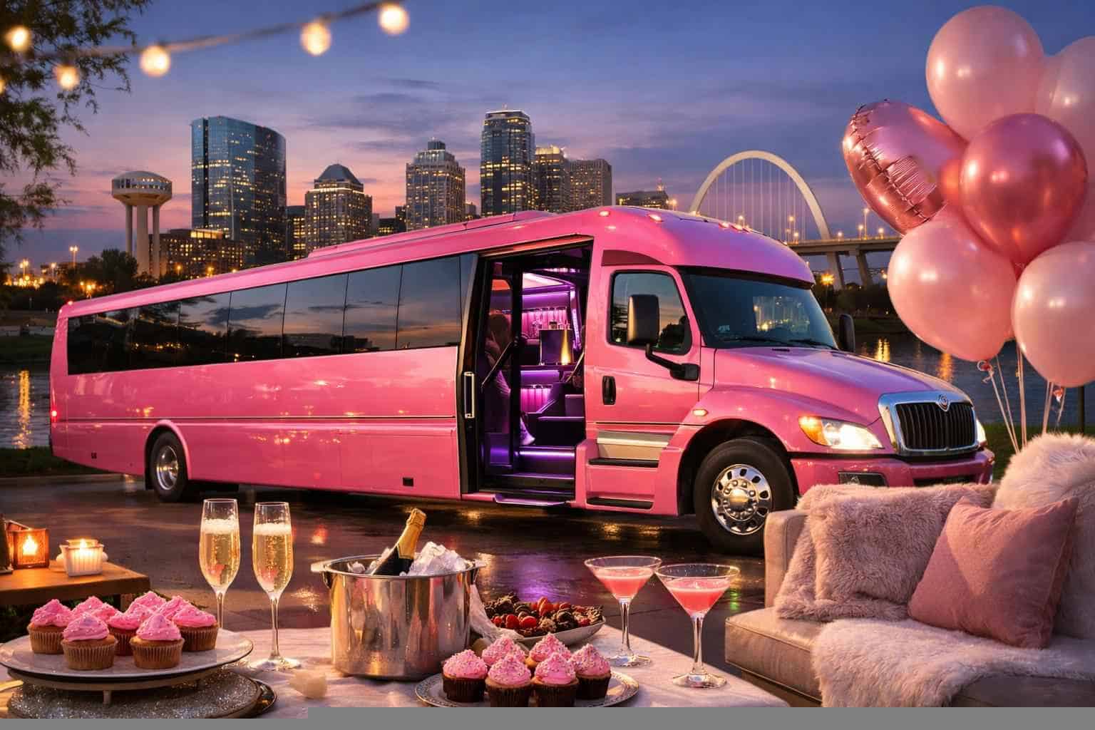 Frisco Texas Pink Party Bus Rental