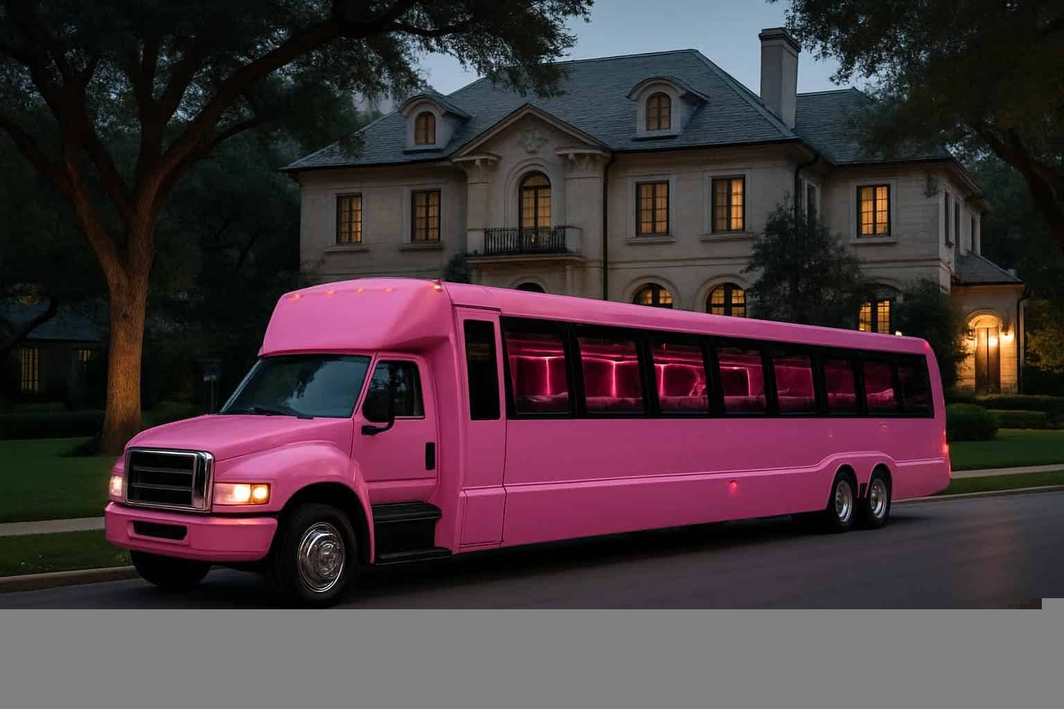 Highland Park Texas Pink Party Bus Rental