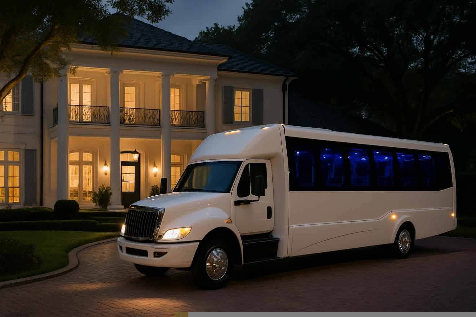 Highland Park Texas White Party Bus Rental