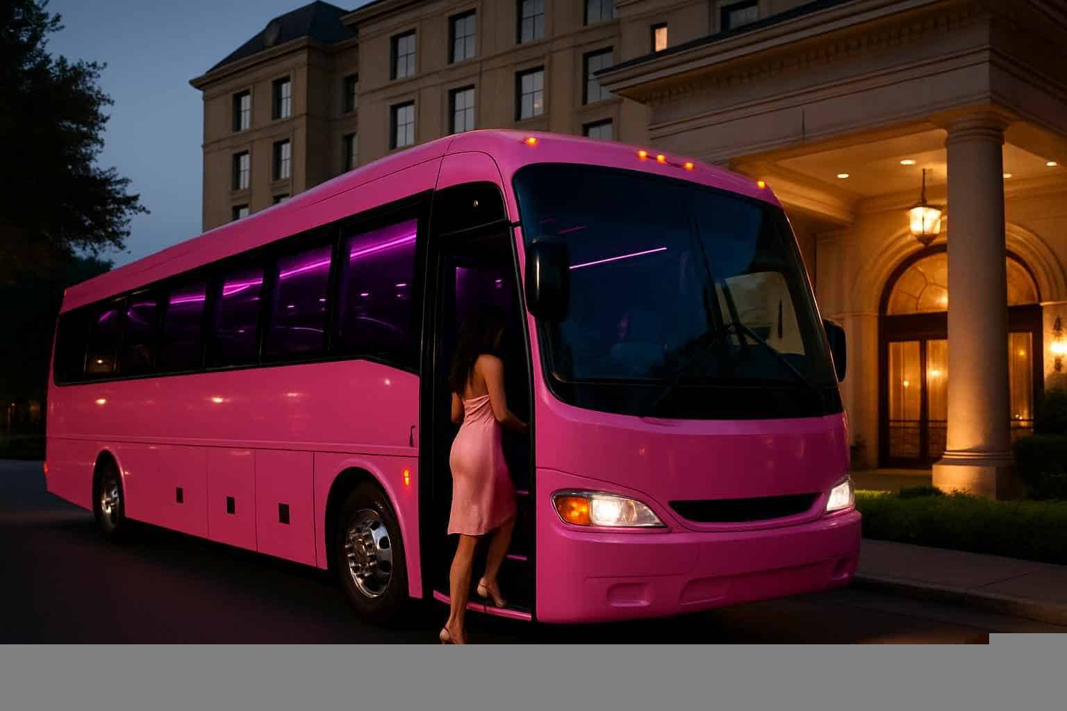Irving Texas Pink Party Bus Rental