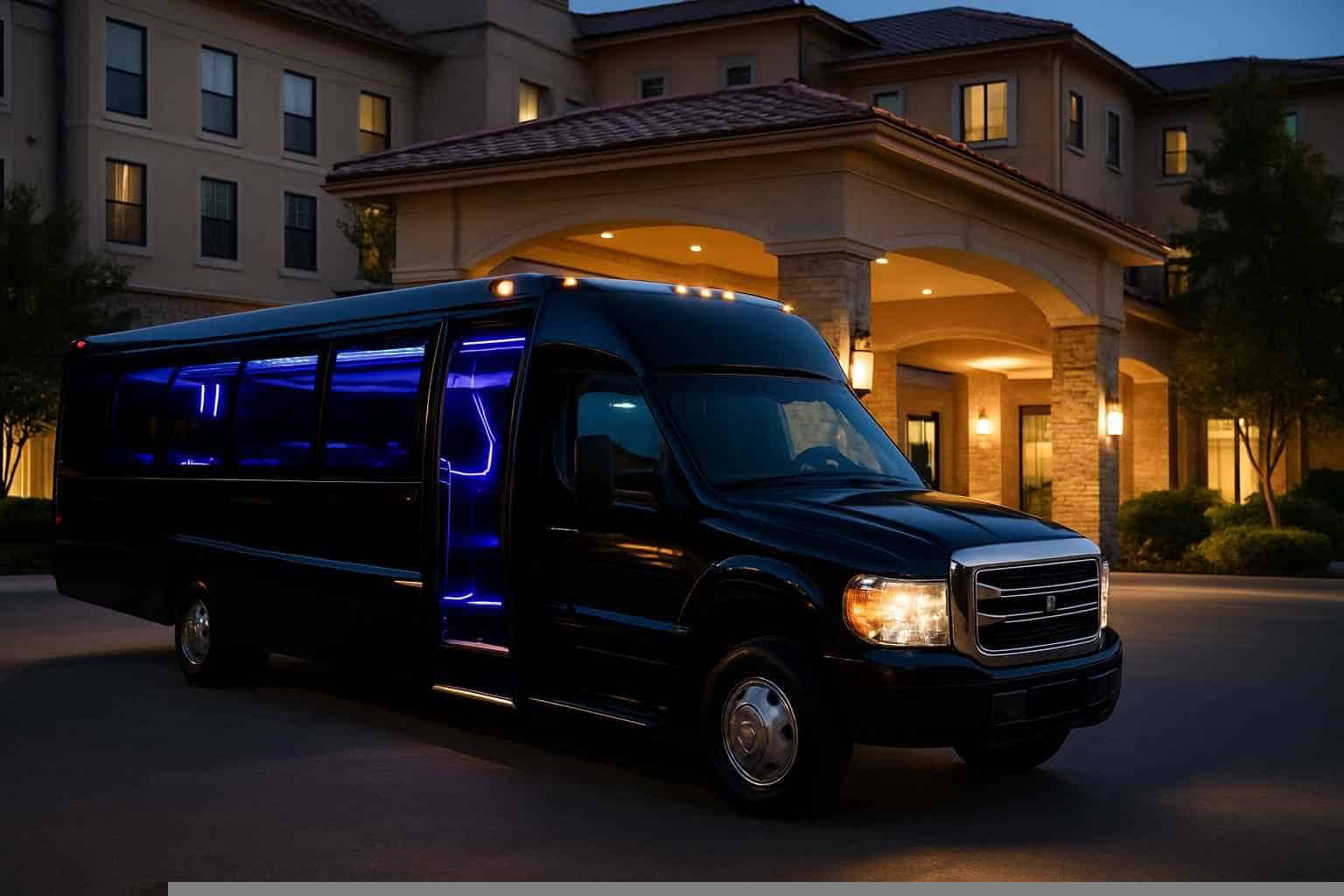 Luxury Black Party Bus Rental in Addison Texas