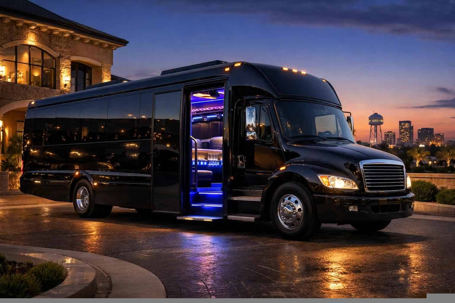 Luxury Black Party Bus Rental in Allen Texas