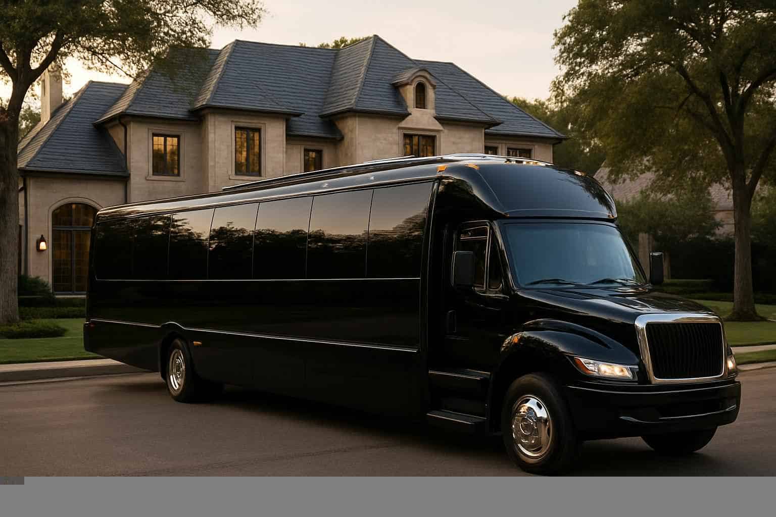 Luxury Black Party Bus Rental in Highland Park Texas