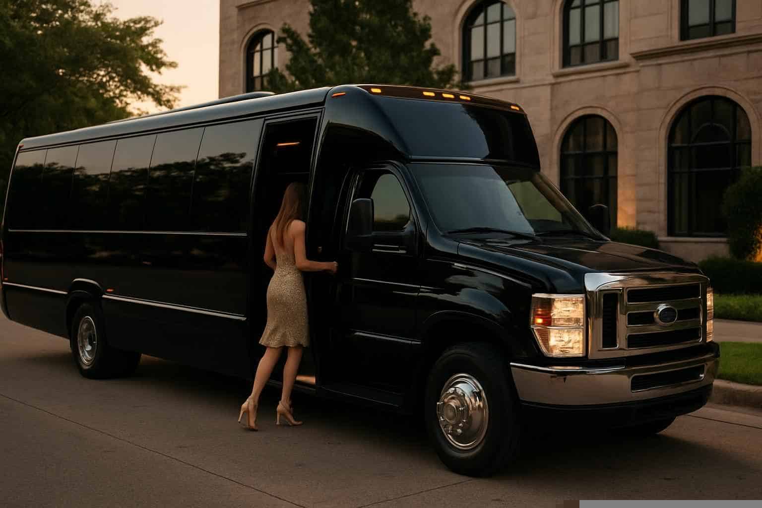 Luxury Black Party Bus Rental in Irving Texas