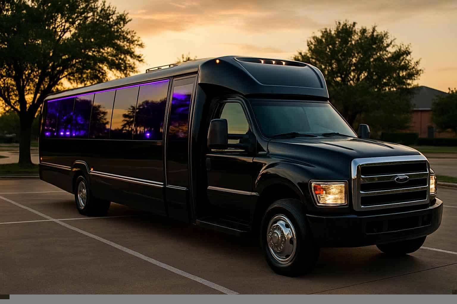 Luxury Black Party Bus Rental in Lewisville Texas