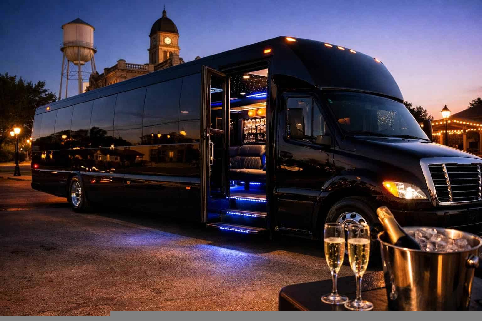 Luxury Black Party Bus Rental in McKinney Texas