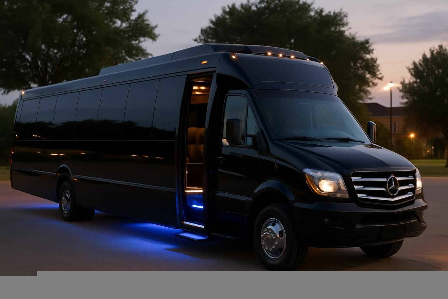 Luxury Black Party Bus Rental in Richardson Texas