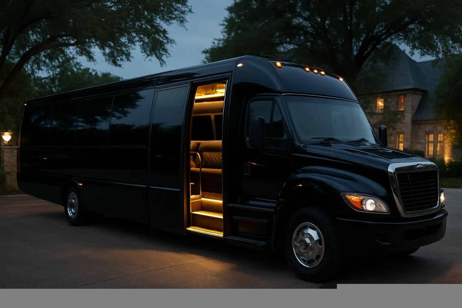 Luxury Black Party Bus Rental in Southlake Texas