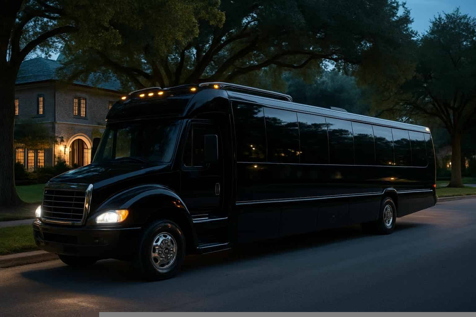 Luxury Black Party Bus Rental in University Park Texas