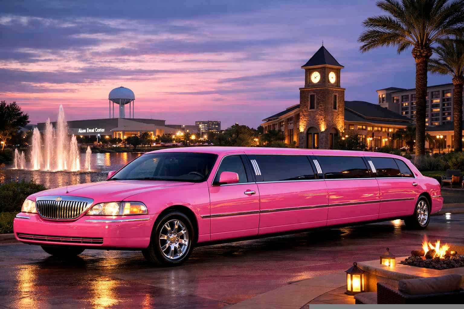 Luxury Pink Limo Rental in Allen Texas