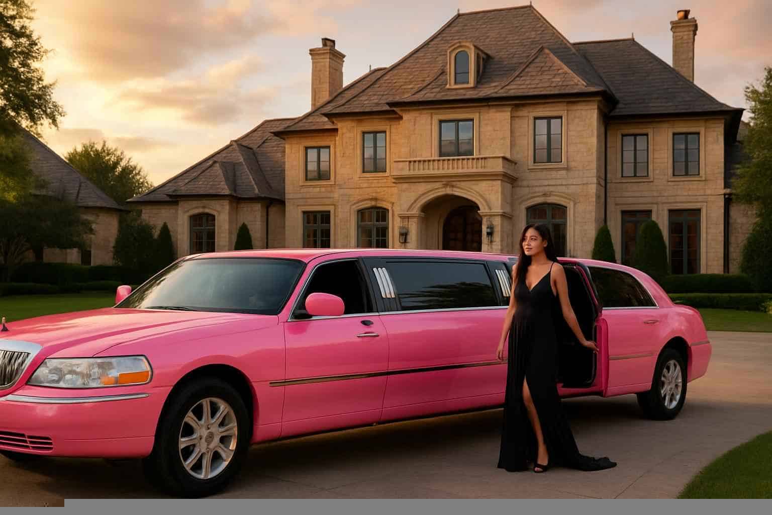 Luxury Pink Limo Rental In Carrollton Texas