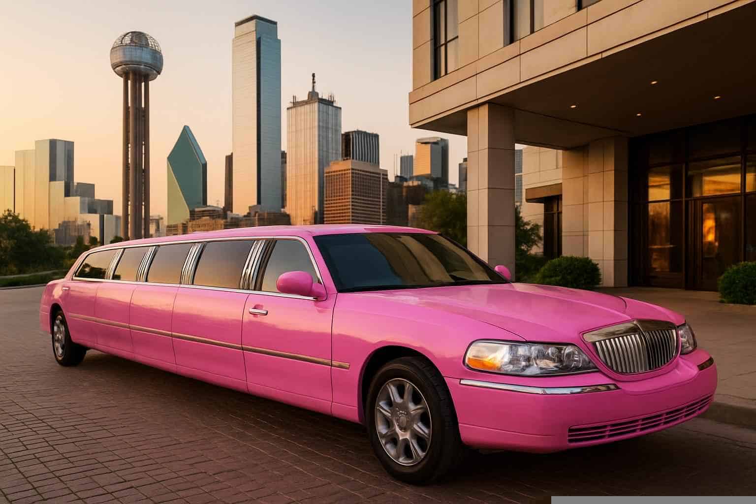 Luxury Pink Limo Rental in Dallas Texas