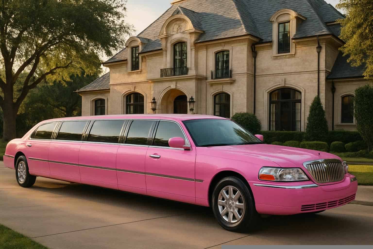 Luxury Pink Limo Rental in Highland Park Texas