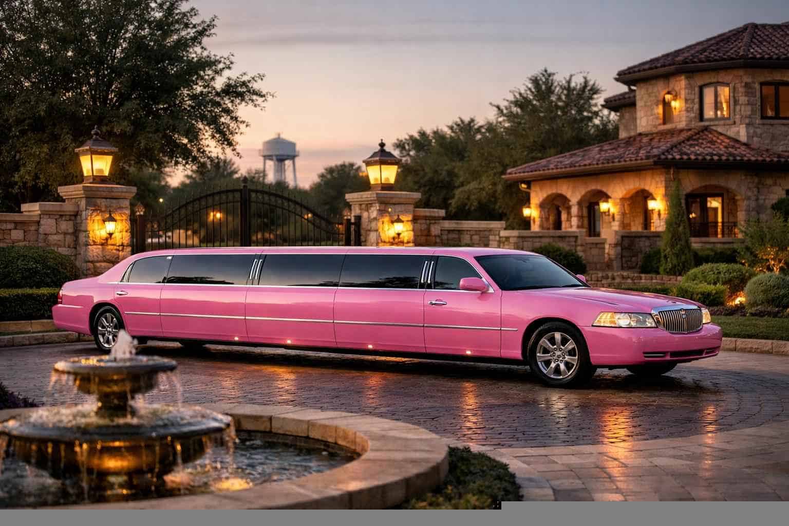 Luxury Pink Limo Rental in McKinney Texas