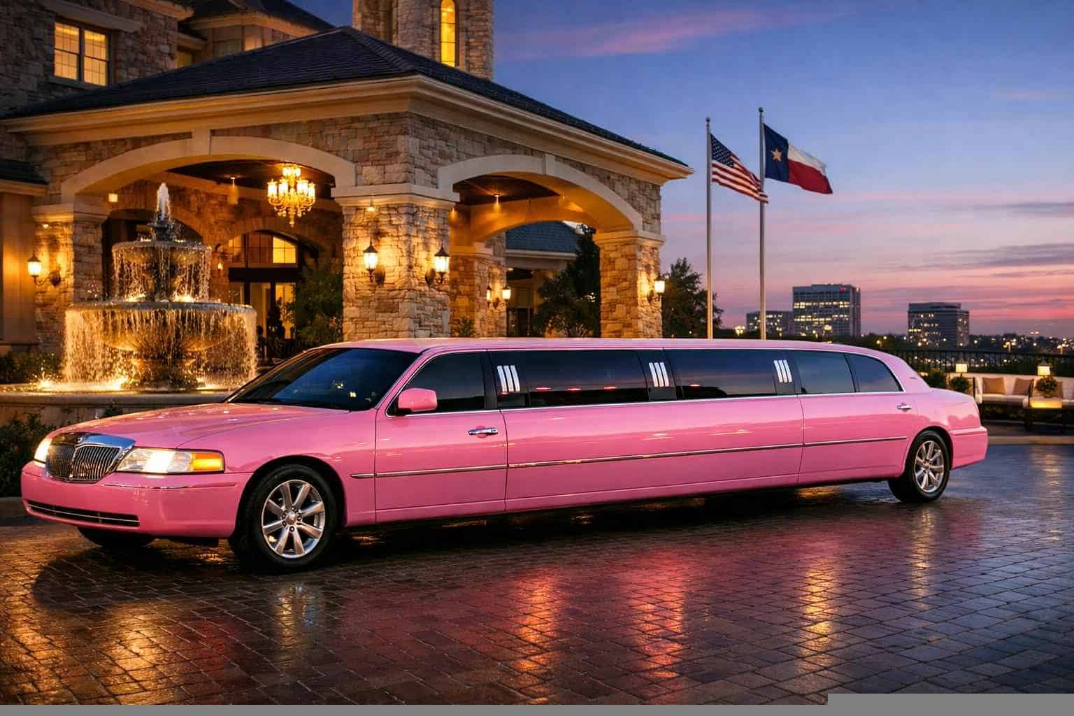 Luxury Pink Limo Rental in Plano Texas