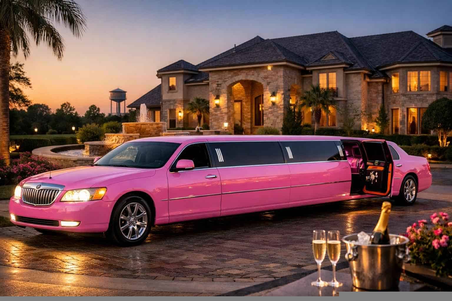 Luxury Pink Limo Rental in Prosper Texas