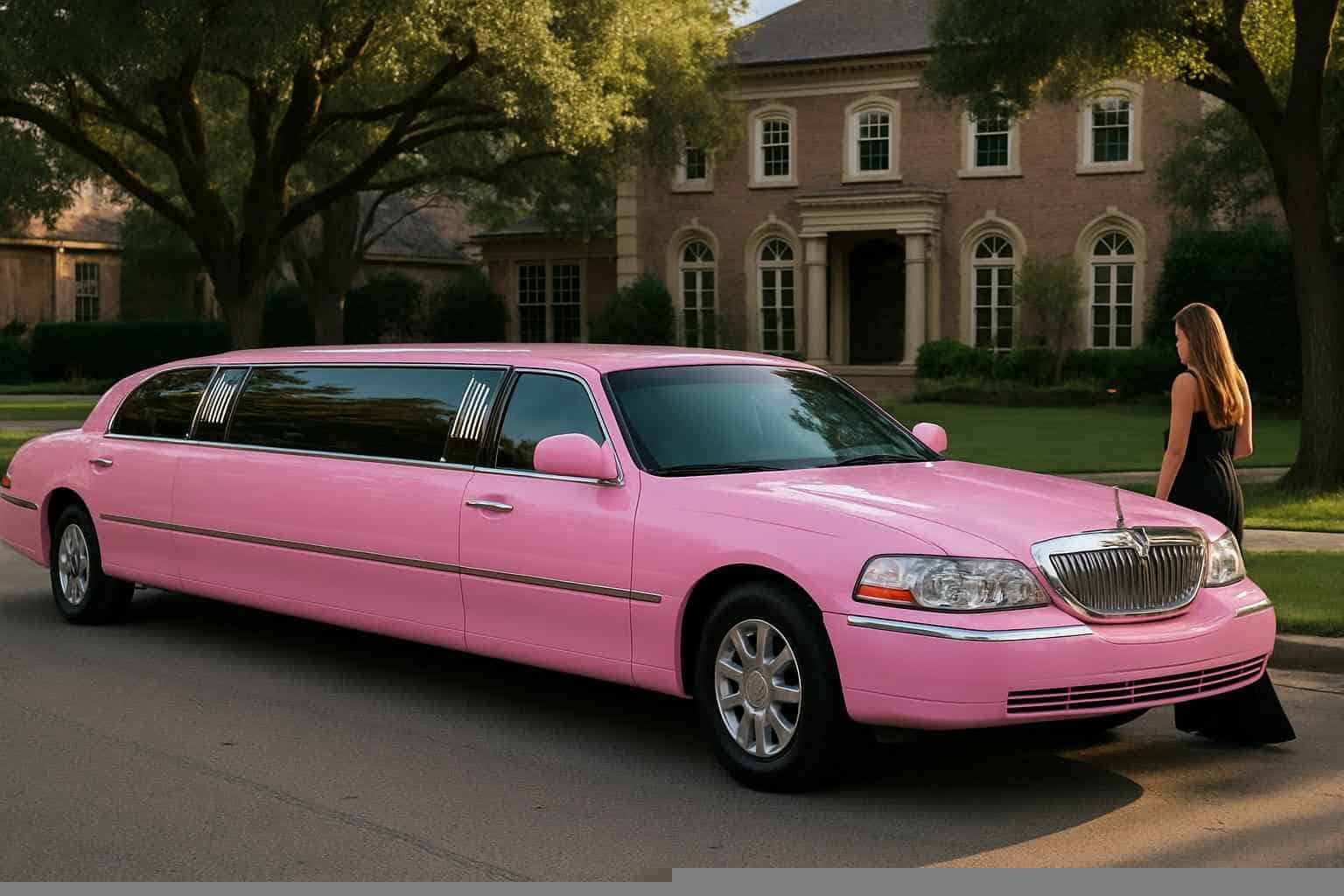 Luxury Pink Limo Rental in University Park Texas
