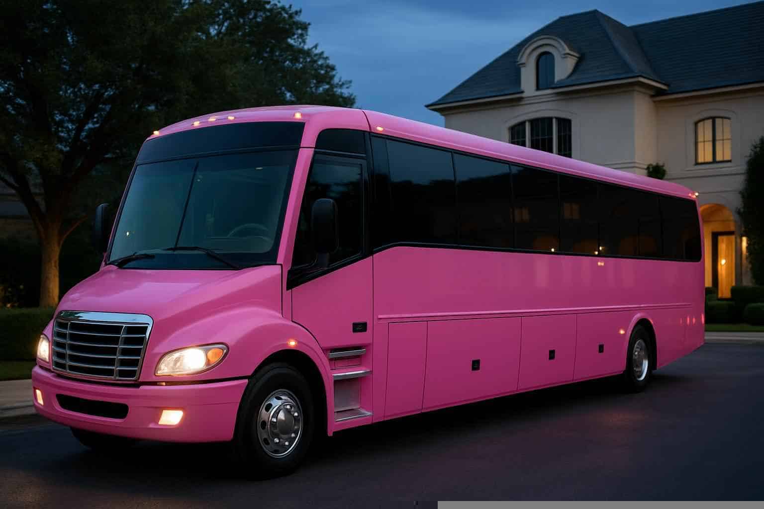 Luxury Pink Party Bus Rental in Carrollton Texas
