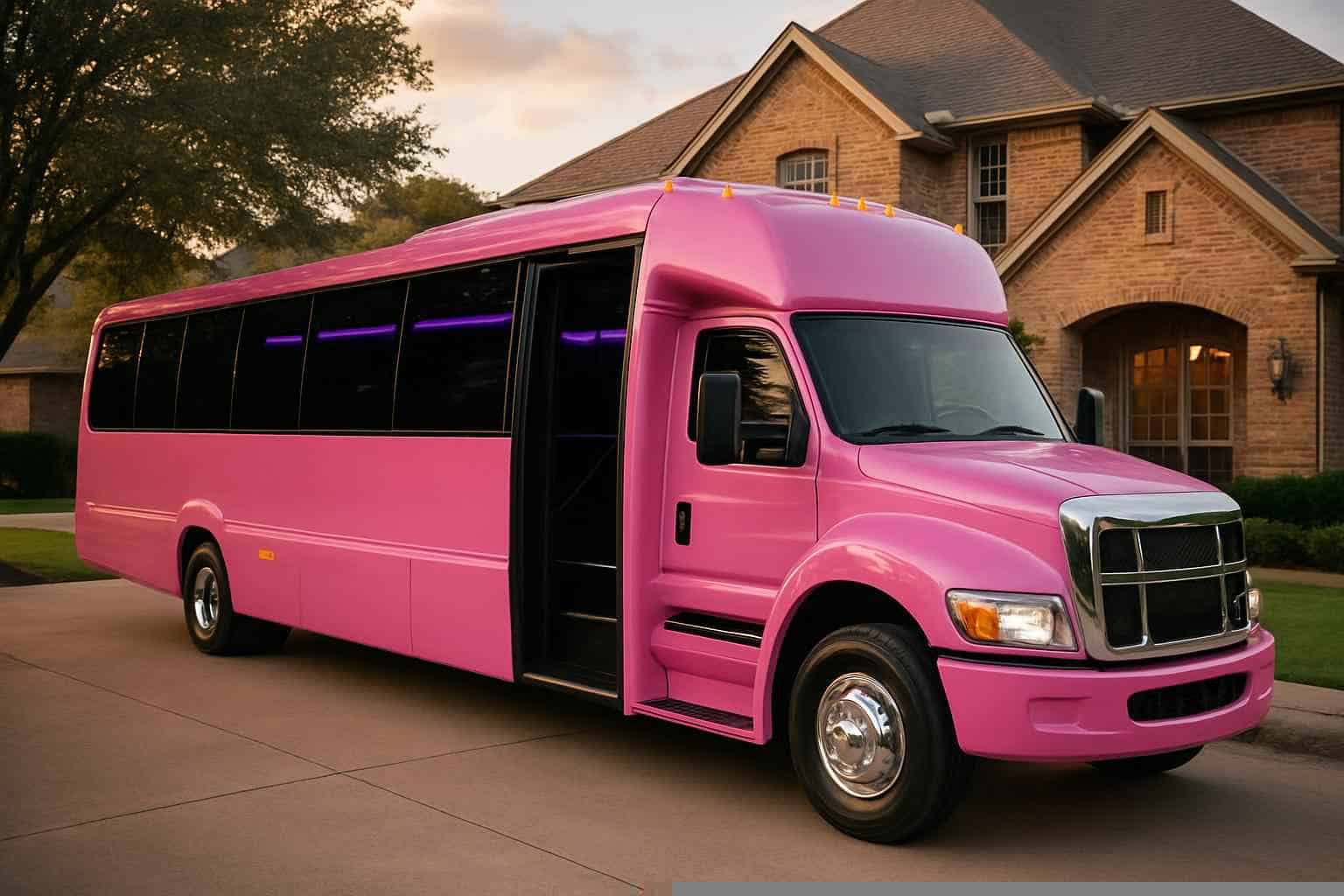 Luxury Pink Party Bus Rental In Farmers Branch Texas