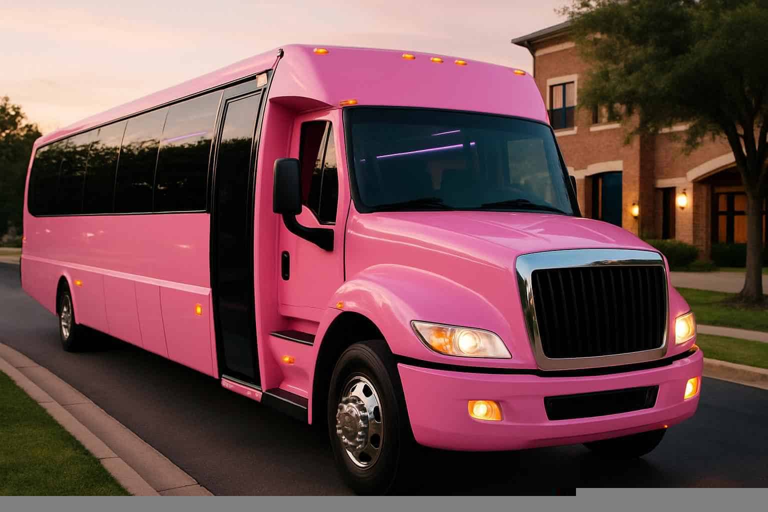 Luxury Pink Party Bus Rental in Grapevine Texas