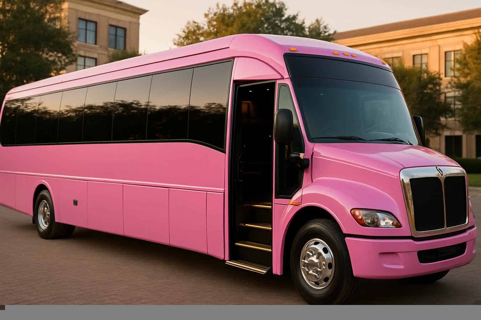 Luxury Pink Party Bus Rental in Richardson Texas