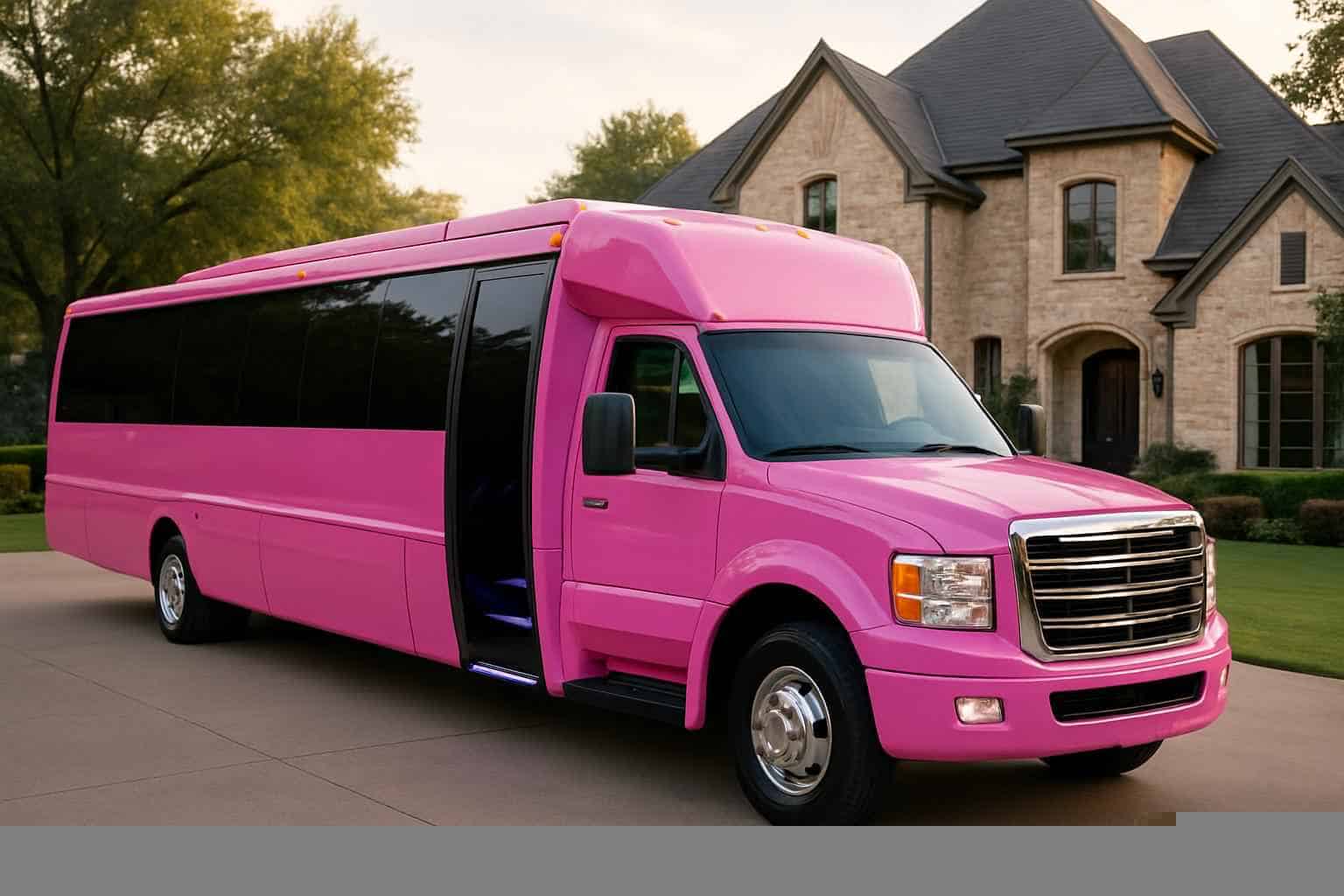 Luxury Pink Party Bus Rental in Southlake Texas
