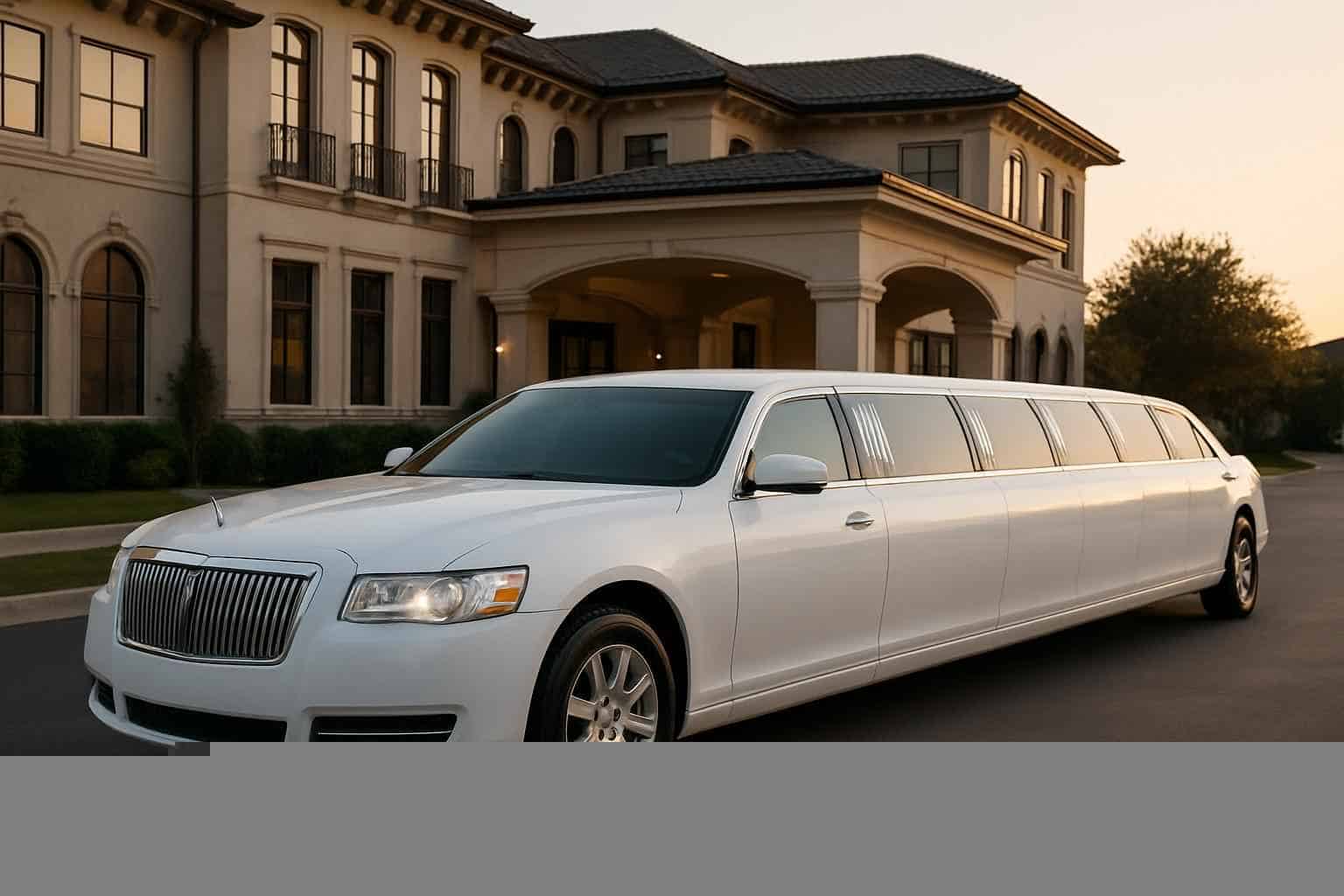 Luxury White Limo Rental in Addison Texas