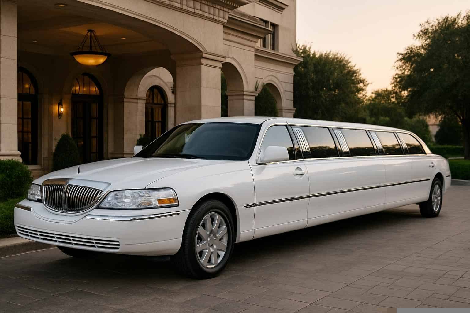 Luxury White Limo Rental in Carrollton Texas
